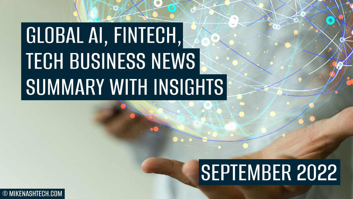 Global AI fintech business news September 2022